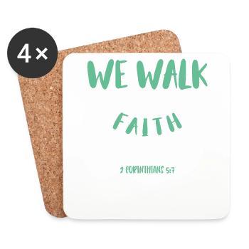 We walk by faith, not by sight - Coasters (set of 4) - white - Front