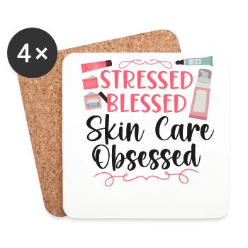 Cute Licensed Esthetician Skincare - Coasters (set of 4) - white - Front