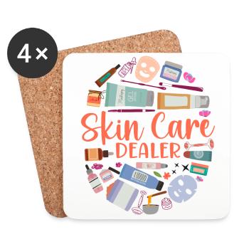 Cute Licensed Esthetician Skincare - Coasters (set of 4) - white - Front