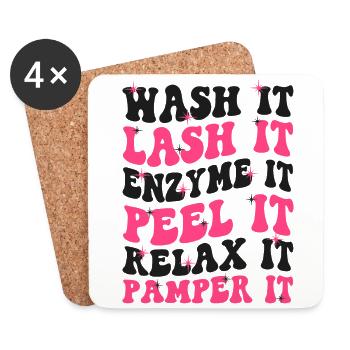 Cute Licensed Esthetician Skincare - Coasters (set of 4) - white - Front
