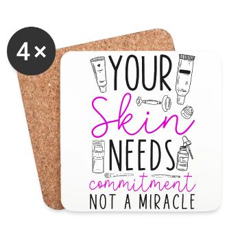 Cute Licensed Esthetician Skincare - Coasters (set of 4) - white - Front