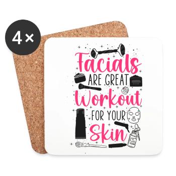 Cute Licensed Esthetician Skincare - Coasters (set of 4) - white - Front