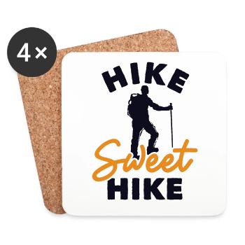 Hike Sweet Hike Hiking Trekking Bergwandern - Untersetzer (4er-Set) - Weiß - Vorne
