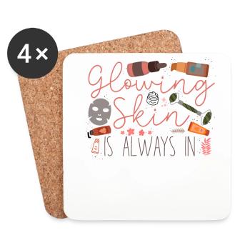 Cute Licensed Esthetician Skincare - Coasters (set of 4) - white - Front