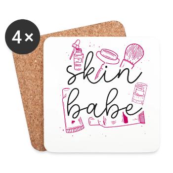 Cute Licensed Esthetician Skincare - Coasters (set of 4) - white - Front