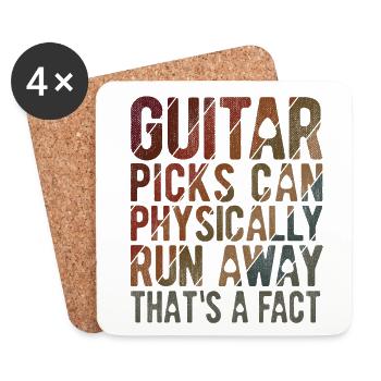 Akustik Spruch Für E-Gitarre Konzert Gitarre - Untersetzer (4er-Set) - Weiß - Vorne
