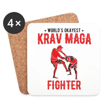 Israelischer Kampfsport Krav Maga - Untersetzer (4er-Set) - Weiß - Vorne