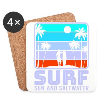 Surfing, kitesurfing, wakeboarding, beach surfers - Coasters (set of 4) - white - Front