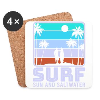 Surf, kitesurf, wakeboard, beach surfers - Dessous de verre (lot de 4) - blanc - Devant