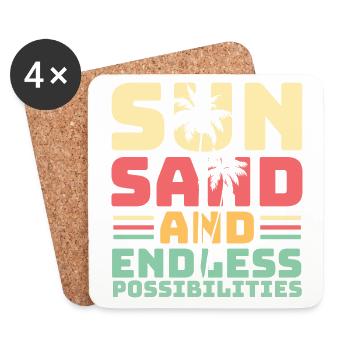 Surfing, kitesurfing, wakeboarding, beach surfers - Coasters (set of 4) - white - Front