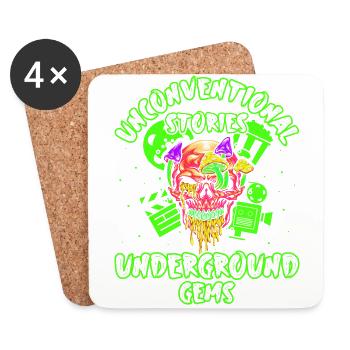 Underground Film, Independent Cinema, Horror - Untersetzer (4er-Set) - Weiß - Vorne