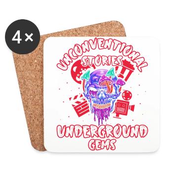 Underground Film, Independent Cinema, Horror - Untersetzer (4er-Set) - Weiß - Vorne