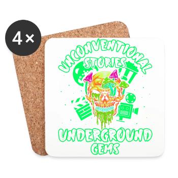 Underground Film, Independent Cinema, Horror - Untersetzer (4er-Set) - Weiß - Vorne
