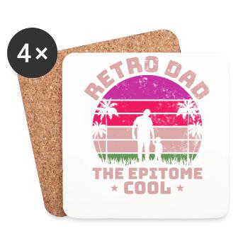 Retro Vintage Daddy 60s 70s 80s 90s Party Costume - Coasters (set of 4) - white - Front