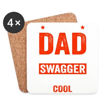 Retro Vintage Daddy 60s 70s 80s 90s Party Costume - Coasters (set of 4) - white - Front