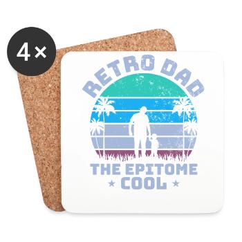 Retro Vintage Daddy 60s 70s 80s 90s Party Costume - Coasters (set of 4) - white - Front