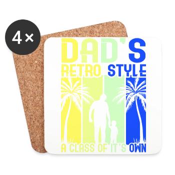 Retro Vintage Daddy 60s 70s 80s 90s Party Costume - Coasters (set of 4) - white - Front