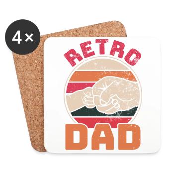 Retro Vintage Daddy 60s 70s 80s 90s Party Costume - Coasters (set of 4) - white - Front