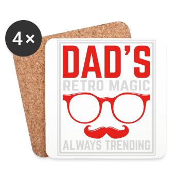 Retro Vintage Daddy 60s 70s 80s 90s Party Costume - Coasters (set of 4) - white - Front
