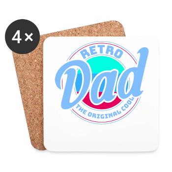 Retro Vintage Daddy 60s 70s 80s 90s Party Costume - Coasters (set of 4) - white - Front