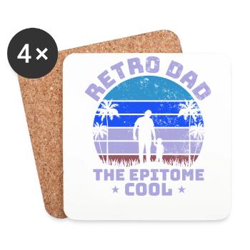 Retro Vintage Daddy 60s 70s 80s 90s Party Costume - Coasters (set of 4) - white - Front