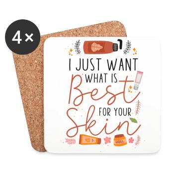 Cute Licensed Esthetician Skincare - Coasters (set of 4) - white - Front