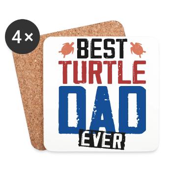 Sea Turtle Tortoise Dad Best - Untersetzer (4er-Set) - Weiß - Vorne