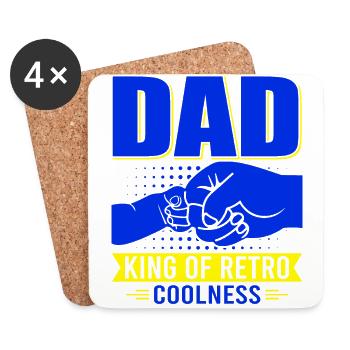 Retro Vintage Daddy 60s 70s 80s 90s Party Costume - Coasters (set of 4) - white - Front