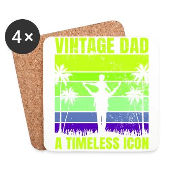 Super Dad, Daddy, Best Dad Dad Father's Day - Coasters (set of 4) - white - Front