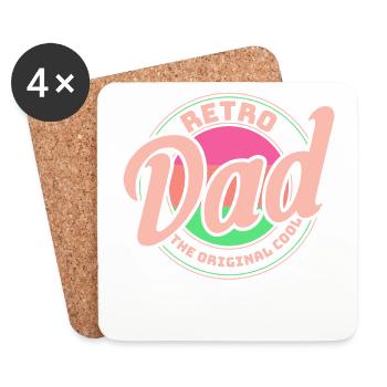 Retro Vintage Daddy 60s 70s 80s 90s Party Costume - Coasters (set of 4) - white - Front