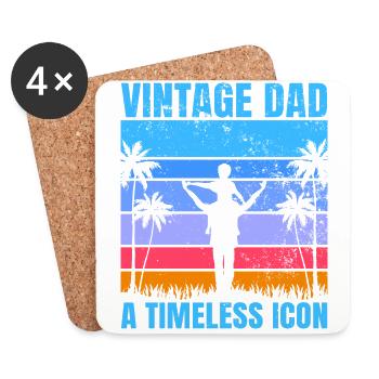 Super Dad, Daddy, bester Vater Papa Vatertag - Untersetzer (4er-Set) - Weiß - Vorne
