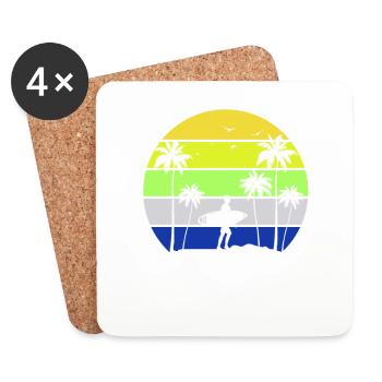 Surf, kitesurf, wakeboard, beach surfers - Dessous de verre (lot de 4) - blanc - Devant