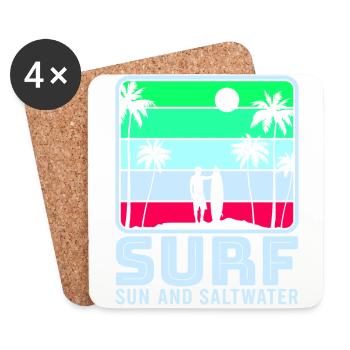 Surfing, kitesurfing, wakeboarding, beach surfers - Coasters (set of 4) - white - Front