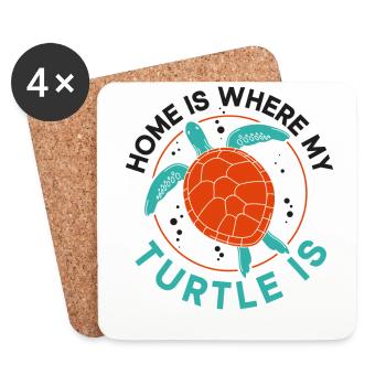 La maison des tortues de mer est l’endroit où - Dessous de verre (lot de 4) - blanc - Devant