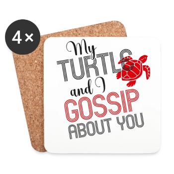 Sea Turtle Tortoise My Turtle And - Coasters (set of 4) - white - Front
