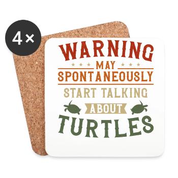 Sea Turtle Tortoise Warning May - Untersetzer (4er-Set) - Weiß - Vorne