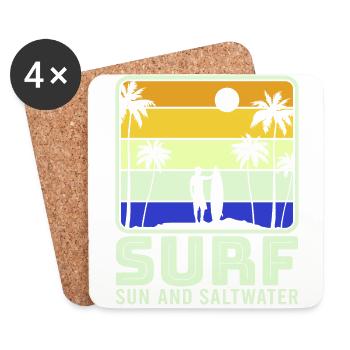 Surf, kitesurf, wakeboard, beach surfers - Dessous de verre (lot de 4) - blanc - Devant
