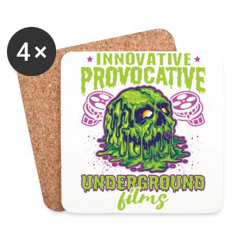 Underground Film, Independent Cinema, Horror - Coasters (set of 4) - white - Front