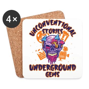 Underground Film, Independent Cinema, Horror - Untersetzer (4er-Set) - Weiß - Vorne