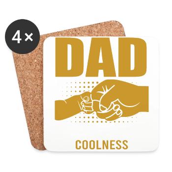 Retro Vintage Daddy 60s 70s 80s 90s Party Costume - Coasters (set of 4) - white - Front