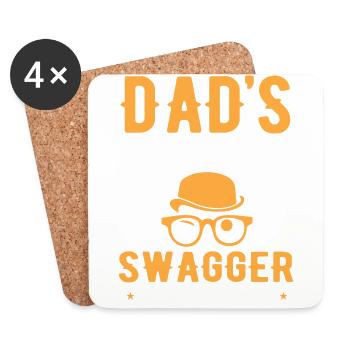 Retro Vintage Daddy 60s 70s 80s 90s Party Costume - Coasters (set of 4) - white - Front