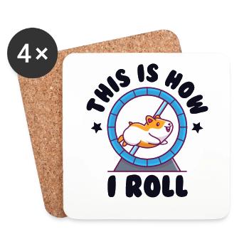 This Is How I Roll Golden Hamster Dwarf Hamster - Coasters (set of 4) - white - Front