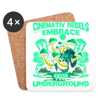 Underground Film, Independent Cinema, Horror - Untersetzer (4er-Set) - Weiß - Vorne