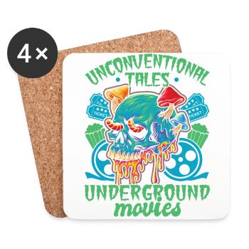 Underground Film, Independent Cinema, Horror - Coasters (set of 4) - white - Front