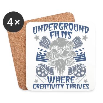 Underground Film, Independent Cinema, Horror - Coasters (set of 4) - white - Front