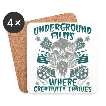 Underground Film, Independent Cinema, Horror - Coasters (set of 4) - white - Front