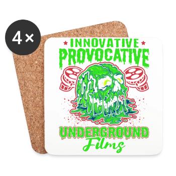 Underground Film, Independent Cinema, Horror - Untersetzer (4er-Set) - Weiß - Vorne