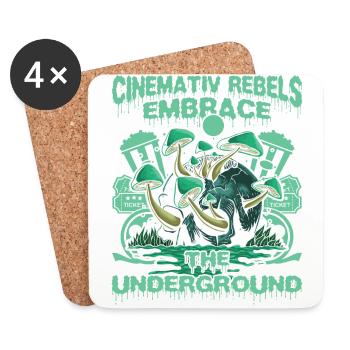 Underground Film, Independent Cinema, Horror - Coasters (set of 4) - white - Front