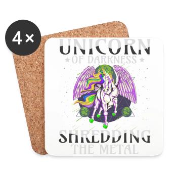 Goth Rock Satan Unicorn Festivals Death Metal - Coasters (set of 4) - white - Front