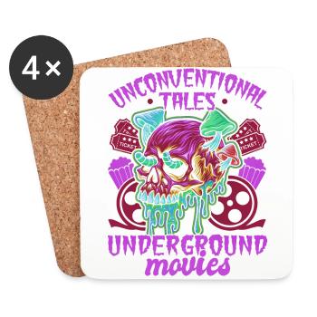 Underground Film, Independent Cinema, Horror - Coasters (set of 4) - white - Front